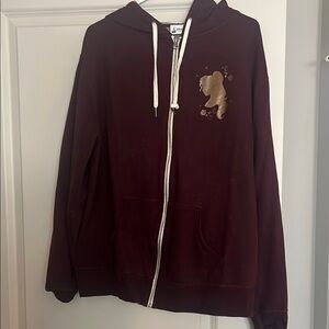 Maroon Hoodie with Gold Belle Graphic